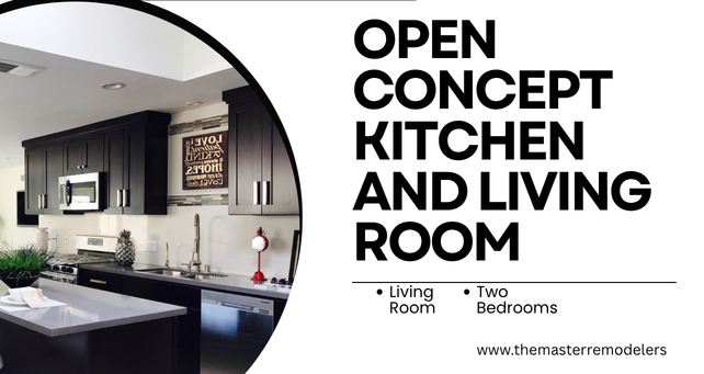 open concept kitchen and living room